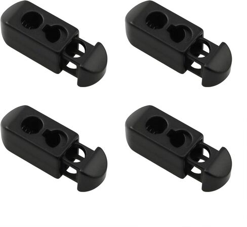 HJGarden 10PCS Metal Cord Locks Adjustable Buttons Hoodie Accessories Double Hole Round Snap Fasteners 1.06x0.31inch for Tags Backpacks Jackets Tents Pants Pockets Black in Kuwait