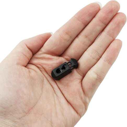 HJGarden 10PCS Metal Cord Locks Adjustable Buttons Hoodie Accessories Double Hole Round Snap Fasteners 1.06x0.31inch for Tags Backpacks Jackets Tents Pants Pockets Black in Kuwait
