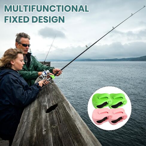8PC Multifunctional Fishing Rod Holder Set, Durable ABS Fishing Pole Holders with 4 Orange & 4 Blue Clips, Portable Fishing Rod Straps for Beach, Ground & Various Rod Sizes in Saudi Arabia