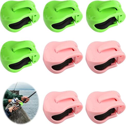 8PC Multifunctional Fishing Rod Holder Set, Durable ABS Fishing Pole Holders with 4 Orange & 4 Blue Clips, Portable Fishing Rod Straps for Beach, Ground & Various Rod Sizes in Saudi Arabia