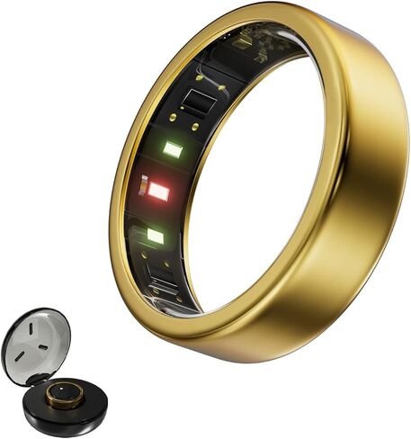 Titanium Smart Ring for Women & Men – Ultra-Light (2.7–3.2g), 4–6 Days Battery, 500mAh Case for 3 Recharges, Health & Fitness Tracker (Rose Gold 9) in Saudi Arabia