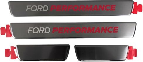 OEM جديد أصلي Ford Performance Logo عتبة الباب طقم لوحة غير قابلة للصدأ مجموعة 4 لاصقة، 15 بوصة أمامية + 6 بوصة خلفية - مجموعة من 4 قطع in Kuwait