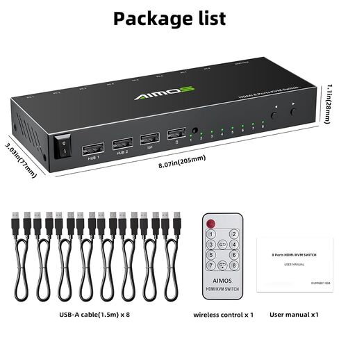 محول HDMI 3 في 1 خارج 8K@60 هرتز 4K120@هرتز، مقسم HDMI مع وحدة تحكم سلكية 3 منافذ HDMI محدد محول يدعم 3D HDR HDMI KVM Switch متوافق مع PS5 Xbox Nintendo Switch Roku TV Fire in Kuwait