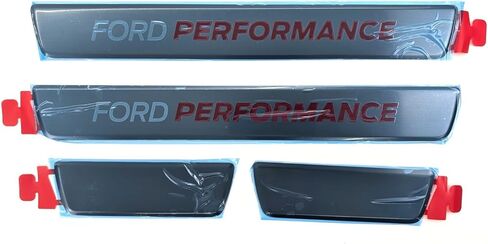 OEM جديد أصلي Ford Performance Logo عتبة الباب طقم لوحة غير قابلة للصدأ مجموعة 4 لاصقة، 15 بوصة أمامية + 6 بوصة خلفية - مجموعة من 4 قطع in Kuwait