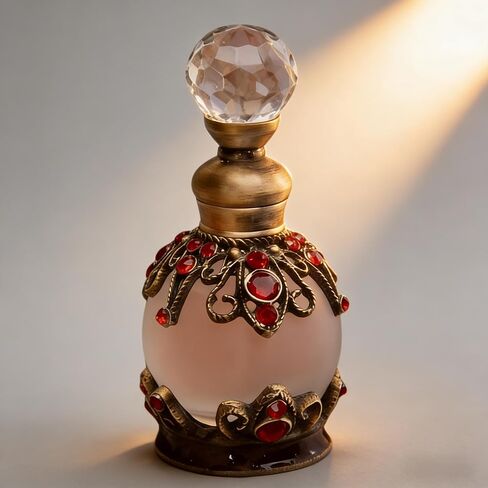 SEVENBEES 40ml Refillable Decorative Glass Perfume Bottle with Enameld Butterfly Figurine - Empty Vintage Glass Bottle for Essential Oils - Girl or Women Gift Souvenir for Dresser Table Decor in Saudi Arabia