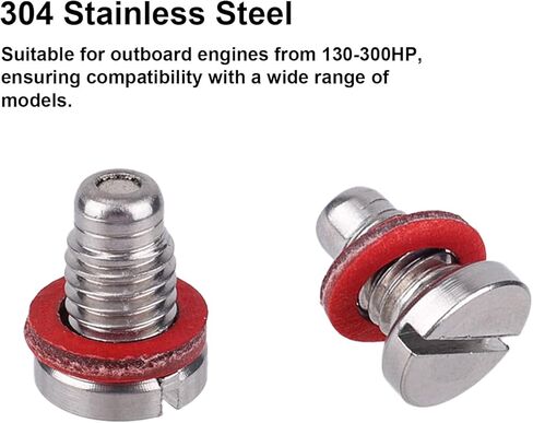 4pcs 688-45341 Magnetic Drain Plug Screw & 90430-08020 Washer for Yamaha Outboard Engine Lower Unit 130-300HP, Compatible with 688-45341-00 688-45341-01 Marine Leak-Proof Replacement Parts in Kuwait