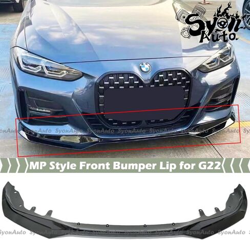 يناسب 2021-2026 BMW G22 G23 430i M440i 3 قطع MP STYLE GLOSS أسود FRONT Bumper Lip ChIN KIT in Kuwait