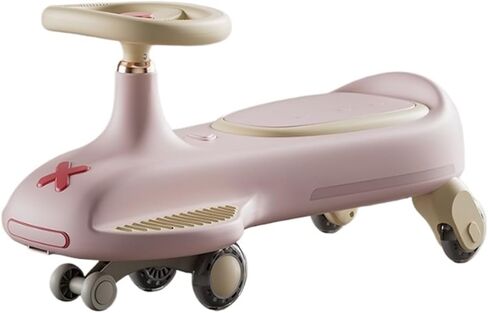 Kids Wiggle Car Ride on Toys with Music Silent Wheels Indoor Outdoor for Ages 3 and Up Toy Set Anti-Rollover(Pink) in Kuwait