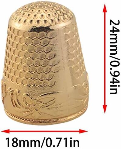 Ruiwaer 8PCS Household Thickened Thimble Set Metal Finger Protectors 4 Gold 4 Silver for Needlework Sewing Handicrafts DIY Embroidery in Kuwait