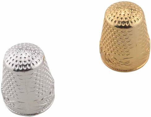 Ruiwaer 8PCS Household Thickened Thimble Set Metal Finger Protectors 4 Gold 4 Silver for Needlework Sewing Handicrafts DIY Embroidery in Kuwait
