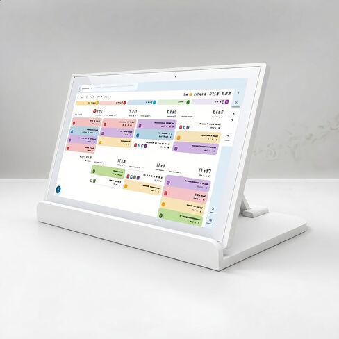 حامل سطح المكتب متوافق مع Skylight Calendar بحد أقصى 27 بوصة - قاعدة حامل سطح الطاولة بدون حفر، حامل قوي قائم بذاته لعرض المنزل الذكي، ملحقات منظم المطبخ والمكتب، (أبيض) in Kuwait