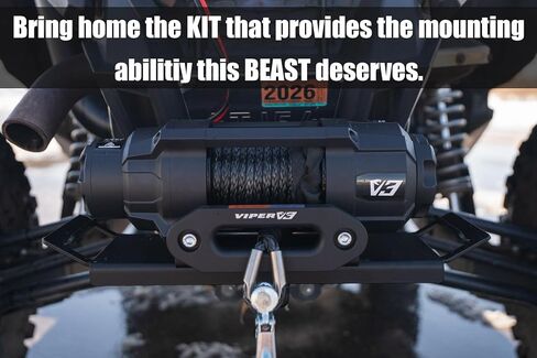 VIPER V3 9000lb UTV/ATV ونش من الدرجة العسكرية مع حبل صناعي أسود مقاس 40 بوصة. لاسلكي وIP68 مقاوم للماء. يشتمل على حامل استقبال مقاس 2 بوصة، وأسلاك سريعة مقاس 96 بوصة و12 بوصة للتركيب الأمامي/الخلفي. in Kuwait
