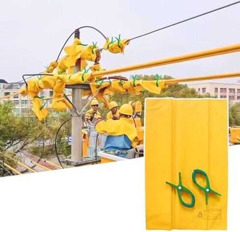 Electric Shock Safe Blanket, 60x80cm Yellow Resin Mat with 2 Clips, 0.4KV High Voltage Protection for Power Equipment, Durable & Reliable Safety Cover in Kuwait