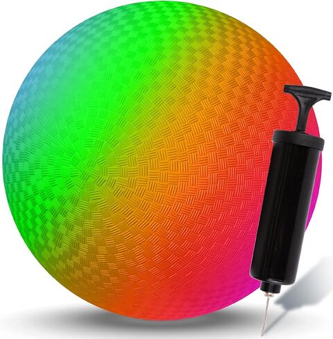 ArtCreativity Extra Durable 9" Kickball for Kids with Easy Use Hand Pump, Colorful Playground Ball Built for Tough Wear and Tear, Strong PVC Material Withstands All Play, Classic Outdoor Toy in Kuwait