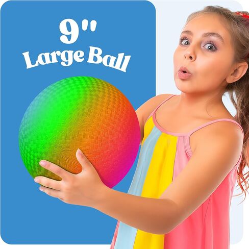 ArtCreativity Extra Durable 9" Kickball for Kids with Easy Use Hand Pump, Colorful Playground Ball Built for Tough Wear and Tear, Strong PVC Material Withstands All Play, Classic Outdoor Toy in Kuwait