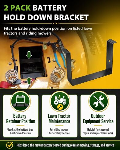 2 Pack 783-08567-0637 Battery Bracket, Compatible with Cub Cadet XT1 XT2 Lawn Tractor Riding Mower, Fits GT50 LT42 LT42C LT46 LT50 ST54 GX54 LX42 LX46 LX50 LX54, Replaces 783-08567 78308567 in Kuwait