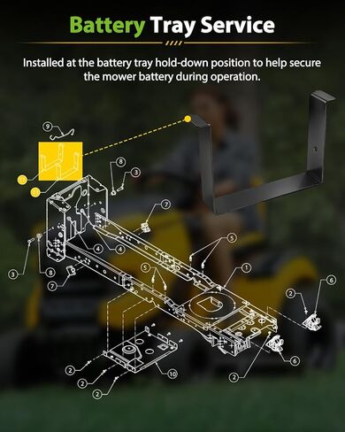 2 Pack 783-08567-0637 Battery Bracket, Compatible with Cub Cadet XT1 XT2 Lawn Tractor Riding Mower, Fits GT50 LT42 LT42C LT46 LT50 ST54 GX54 LX42 LX46 LX50 LX54, Replaces 783-08567 78308567 in Kuwait