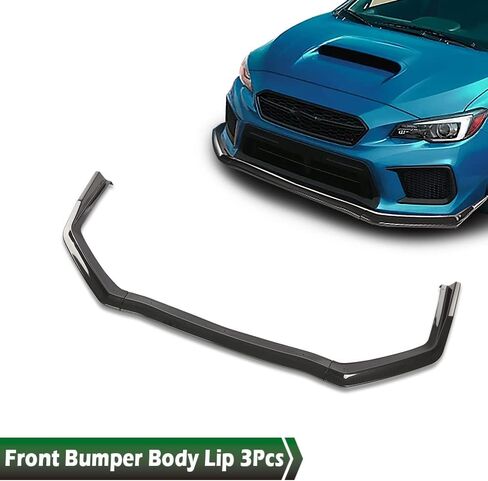 GRAND ORANGE ممتص الصدمات الأمامي السفلي للشفاه 3 قطع متوافق مع Subaru WRX STI Sedan 2015-2020 المصد الأمامي للشفاه المفسد الجانبي طقم الجسم حماية الحواف طراز CS مطلي باللون الأسود in Kuwait