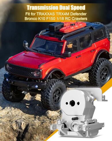 Dual Speed Transmission 15.7:1 and 56.6:1 Fit for TRAXXAS TRX4M Defender Bronco K10 F150 1/18 RC Crawlers Silver in Kuwait