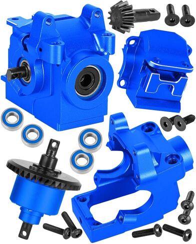 RC Aluminum Transmission Gearbox Case & 37T Diff Gear Upgrades Part for 1/10 Slash/Rustler/Stampede/Jato 4X4 4WD VXL/XO-1,Replace #6880#6881,Red in Kuwait