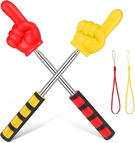 TOYANDONA 2pcs Pointer Finger Stick- Big Retractable Hand Pointer Teacher Hand Stick for School Classroom Supplies Essentials, Extendable to 37 Inch, Yellow Red in Kuwait