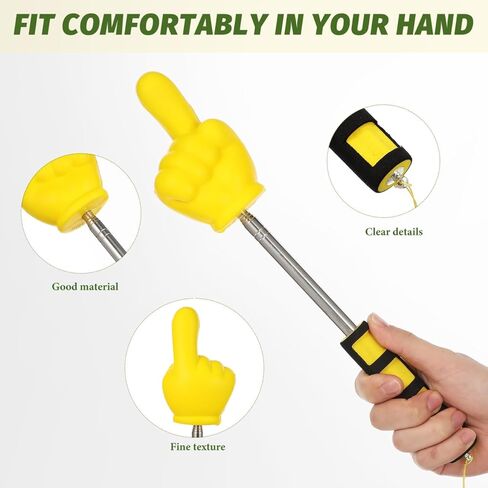 TOYANDONA 2pcs Pointer Finger Stick- Big Retractable Hand Pointer Teacher Hand Stick for School Classroom Supplies Essentials, Extendable to 37 Inch, Yellow Red in Kuwait