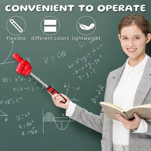 قطعتان من عصا مؤشر الإصبع، نسخة ممتدة من 13 إلى 37 بوصة، عصا مؤشر للمدرس الناطق لاجتماعات الكلام في الفصل الدراسي، أساسيات للعروض التقديمية الفعالة، أحمر + أصفر in Kuwait