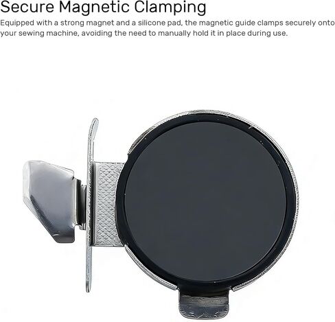 Round Magnetic Seam Guide with Adjustable Thickness Screw - Universal Sewing Machine Attachment for Edge Retaining, Positioning, Curl-Reducing, and Pressing of Topstitching in Kuwait