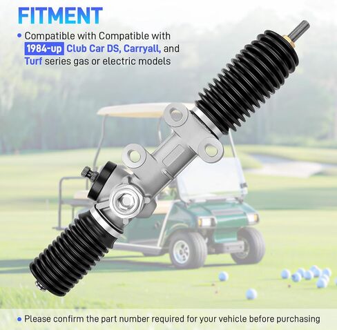Steering Gear Box Assembly & Steering Rack for Golf Carts Compatible with 1984-Up Club Car DS, Carryall, Turf series Gas & Electric Golf Carts, Replaces #1012425, 101878302, 103601501 in Kuwait