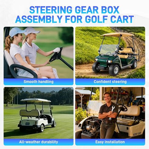 Steering Gear Box Assembly & Steering Rack for Golf Carts Compatible with 1984-Up Club Car DS, Carryall, Turf series Gas & Electric Golf Carts, Replaces #1012425, 101878302, 103601501 in Kuwait