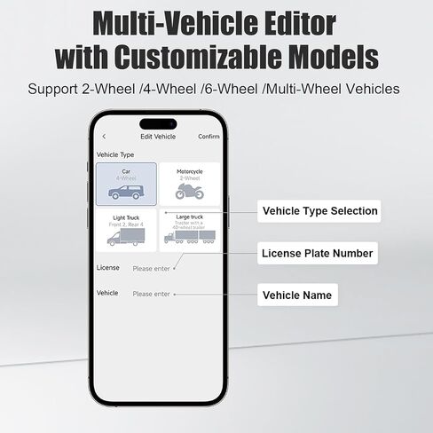 نظام مراقبة ضغط الإطارات، TPMS لاسلكي مع 4 أجهزة استشعار خارجية لشاحنة سيارة التخييم RV، 6 أوضاع إنذار، يدعم iOS وAndroid، عرض درجة حرارة ضغط الإطارات في الوقت الحقيقي in Kuwait