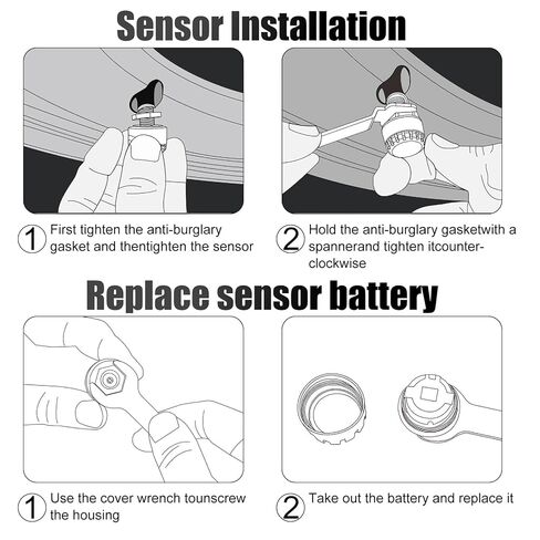 نظام مراقبة ضغط الإطارات، TPMS لاسلكي مع 4 أجهزة استشعار خارجية لشاحنة سيارة التخييم RV، 6 أوضاع إنذار، يدعم iOS وAndroid، عرض درجة حرارة ضغط الإطارات في الوقت الحقيقي in Kuwait