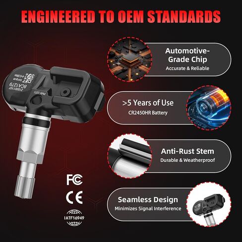 4 قطعة مستشعر TPMS مبرمج مسبقًا مناسب لـ تويوتا ولكزس-تاكوما (2006-2025)، RAV4 (2006-2012)، هايلاندر (2007-2013)، 4 رنر (2003-2025)، كامري (2007-2025)، RX350 (2006-2025)، ES350 (2006-2025) -315 و433 ميجاهرتز in Kuwait