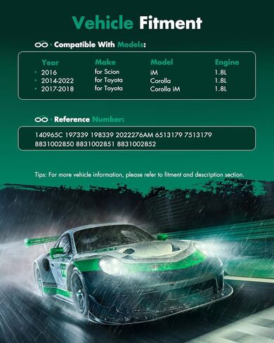 SCITOO AC قابض الضاغط لعام 2016 لسيارة Scion iM 1.8L 2014-2022 لسيارة Toyota Corolla 1.8L 2017-2018 لسيارة Toyota Corolla iM 1.8L 140965C 197339 198339 2022276AM 6513179 7513179 8831002850 8831002851 in Kuwait