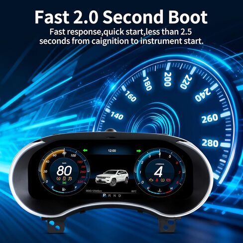 لسيارة جيب جراند شيروكي 2014-2018 داش رقمي 12.3 "أداة العنقودية الرقمية أداة العنقودية استبدال عداد السرعة ما بعد البيع in Kuwait