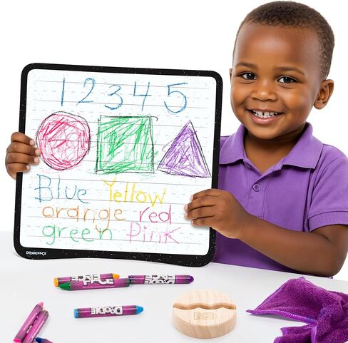 Rectangle Crayon Board | The Only Dry-Erase Lap Board for Visual & Hand Development | Crayons, Not Markers | Infant, Toddler, Kids, Classroom | Zero VOCs | Made in USA in Kuwait
