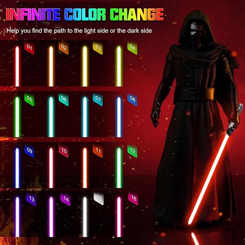 ترقية Duling Vader Lightsaber Black Series Sith Lord Sabre APP التحكم السلس سوينغ المعادن هيلت السيف 16 خطوط الصوت دارث ضوء صابر للبالغين هدية تأثيري (RGB-Vader) in Kuwait