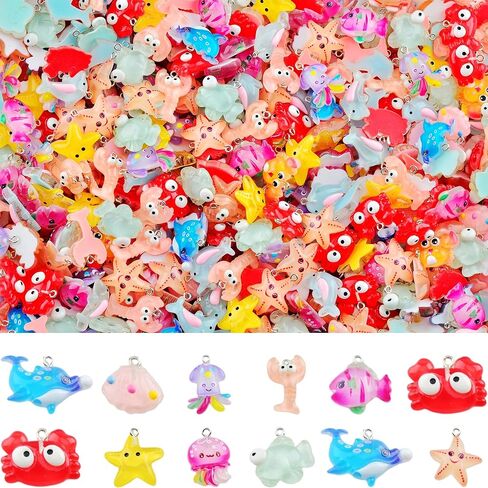 Keychain Charms Bulk 30pcs mixed Cute 3D Charms for Keychain Making for Bracelet Earring Jewelry Making DIY Crafts Includes Animal Food Fruit Flower Designs in Kuwait