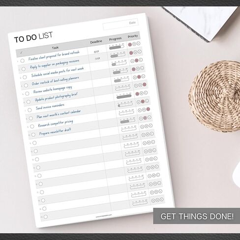A5 To Do List Notepad – Undated Daily Task Planner Pad with Priority, Progress Tracker & Deadlines – Minimalist Productivity Planner Deskpad – 120gsm Premium Paper – 50 Sheet Checklist Notepad in Kuwait