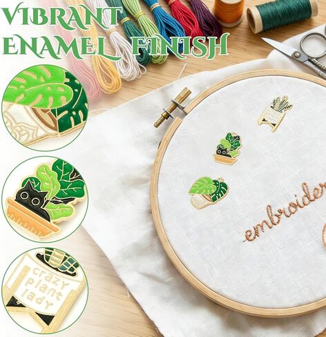 WUSUTE 3 Pcs Green Plants Cat Needle Minder for Cross Stitch, Needle Minder Magnet for Organizing, Embroidery Sewing Accessories for Needle Organizing in Kuwait