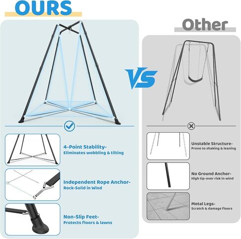 Swing Stand with Sensory Swing and Pod Swing, X-Shaped Swing Frame, Heavy-Duty Metal Sensory Swing Set for Adults Indoor and Outdoor 330LBS in Kuwait