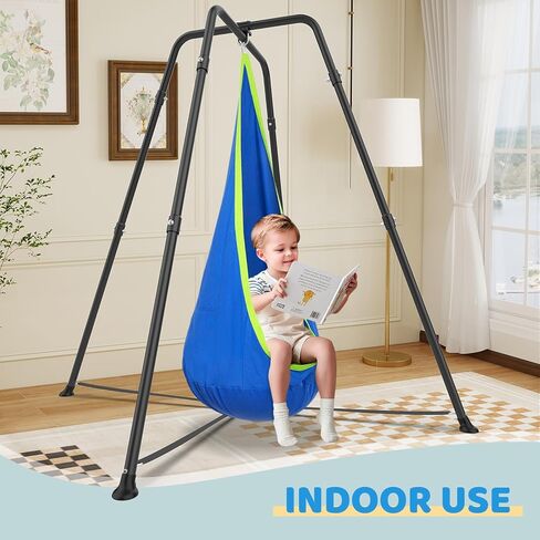 Swing Stand with Sensory Swing and Pod Swing, X-Shaped Swing Frame, Heavy-Duty Metal Sensory Swing Set for Adults Indoor and Outdoor 330LBS in Kuwait