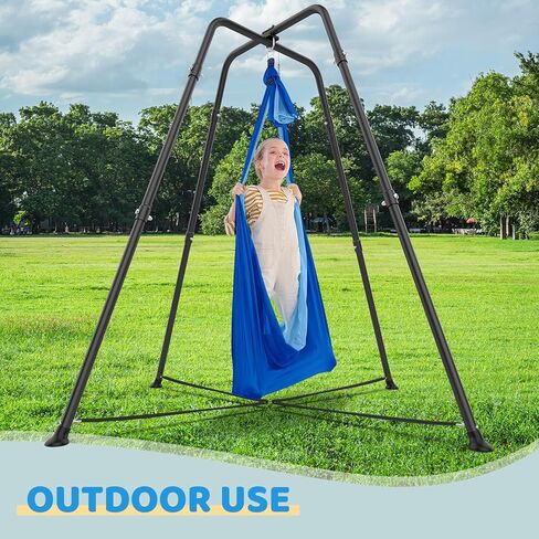 Swing Stand with Sensory Swing and Pod Swing, X-Shaped Swing Frame, Heavy-Duty Metal Sensory Swing Set for Adults Indoor and Outdoor 330LBS in Kuwait