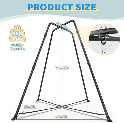 Swing Stand with Sensory Swing and Pod Swing, X-Shaped Swing Frame, Heavy-Duty Metal Sensory Swing Set for Adults Indoor and Outdoor 330LBS in Kuwait