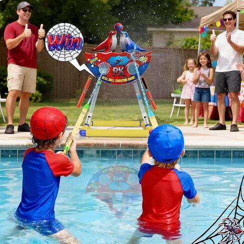 DX DA XIN Seal Ball Water Shooting Game for Kids, Water Floating Shooting Target with 2 Blaster Squirt Guns,Beach Party Outdoor Pool Summer Water Toys Gifts for 3 4 5 6 7 8 9 Years Old Boy Girls in Kuwait
