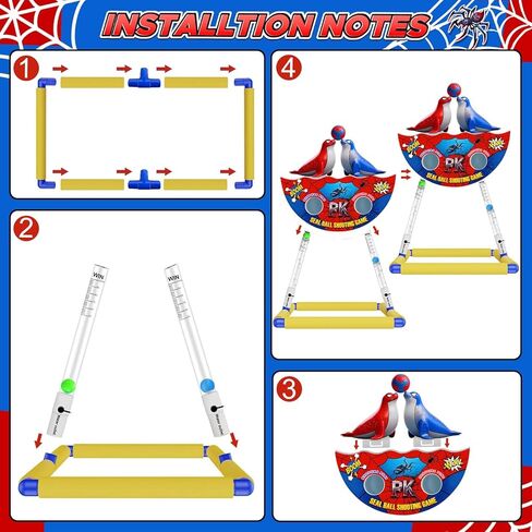 DX DA XIN Seal Ball Water Shooting Game for Kids, Water Floating Shooting Target with 2 Blaster Squirt Guns,Beach Party Outdoor Pool Summer Water Toys Gifts for 3 4 5 6 7 8 9 Years Old Boy Girls in Kuwait