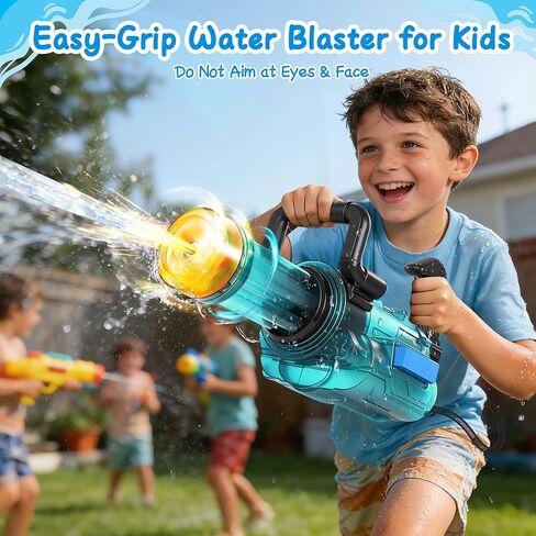 Gatling-Style Electric Water Gun with LED – 45ft Squirt Gun with 3000cc Backpack Tank, Super Water Toy Guns for Kids & Adults in Kuwait