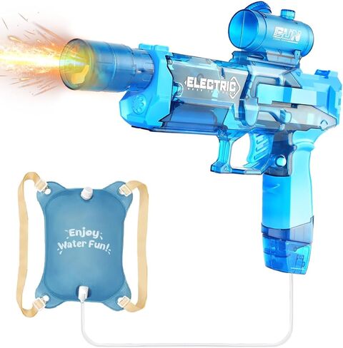 Super Water Gun for Adults Kids - 2300cc Electric Water Blaster High Capacity for Summer Pool Party, Beach & Backyard Toys Long-Range Powerful Automatic Soaker for Boys Girls - Blue in Kuwait