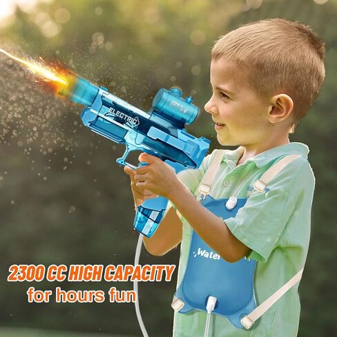 Super Water Gun for Adults Kids - 2300cc Electric Water Blaster High Capacity for Summer Pool Party, Beach & Backyard Toys Long-Range Powerful Automatic Soaker for Boys Girls - Blue in Kuwait