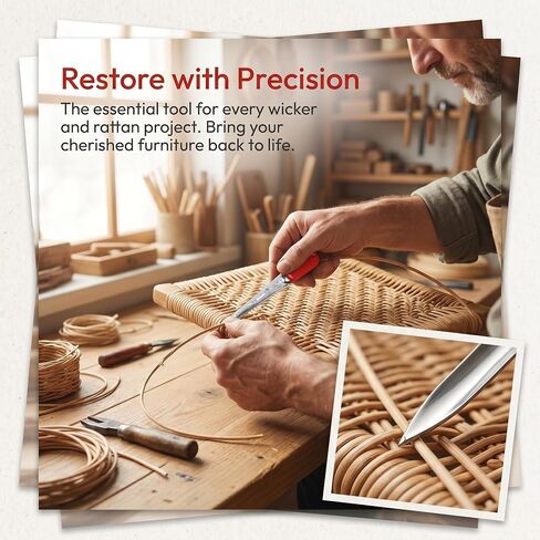 Wicker Repair Kit for Rattan and Resin Furniture Weaving Tools and Kits for Chair Plastic Basket Fix Supplies Outdoor Table Repair Tool Set in Kuwait